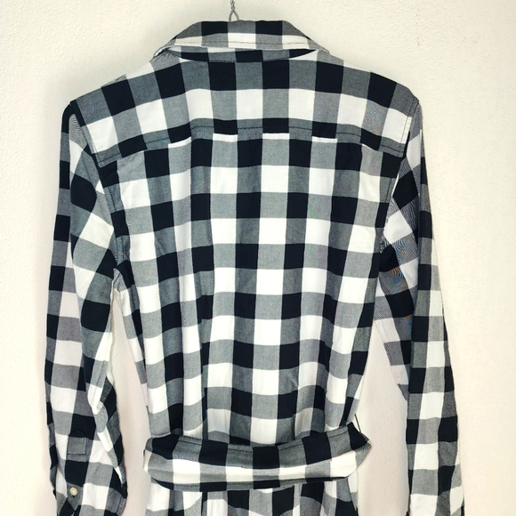 Lauren Ralph Lauren Buffalo Check Belted Twill Long Sleeve Midi Shirt Dress Sz 2 - Picture 4 of 8